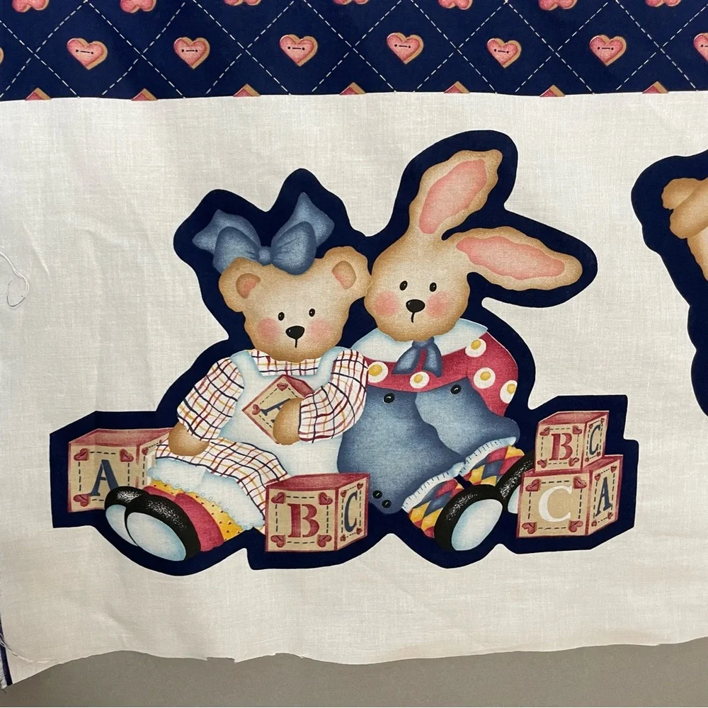 Vintage 1997 Daisy Kingdom Quilt Panel Fabric Project Applique Sew Baby #K34